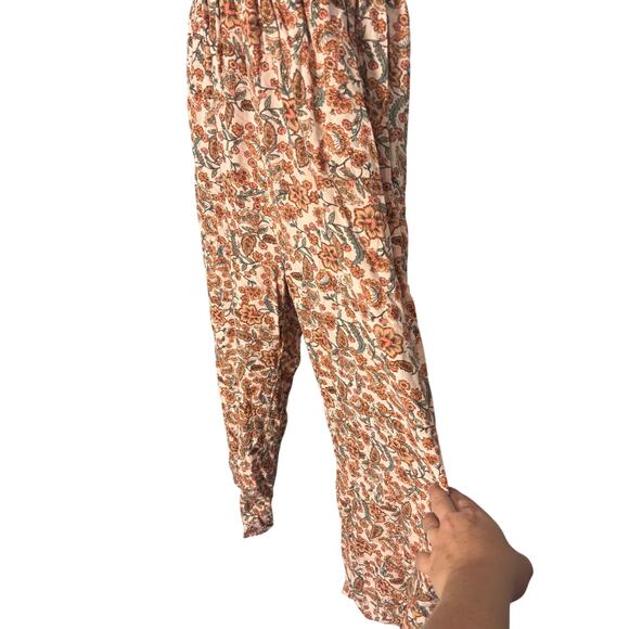 Patrons of Peace Boho Floral Smocked Halter Jumpsuit M - Picture 4 of 8